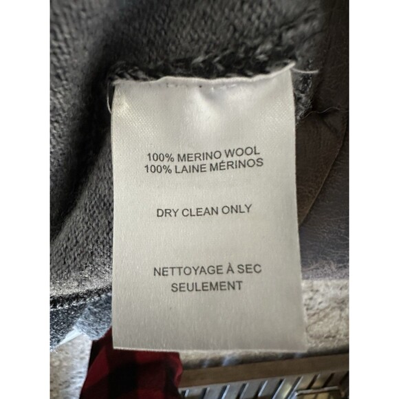 Robert Barakett Merino Wool Zip Sweater Jacket Gray XL Full Zip Bomber - Picture 8 of 9